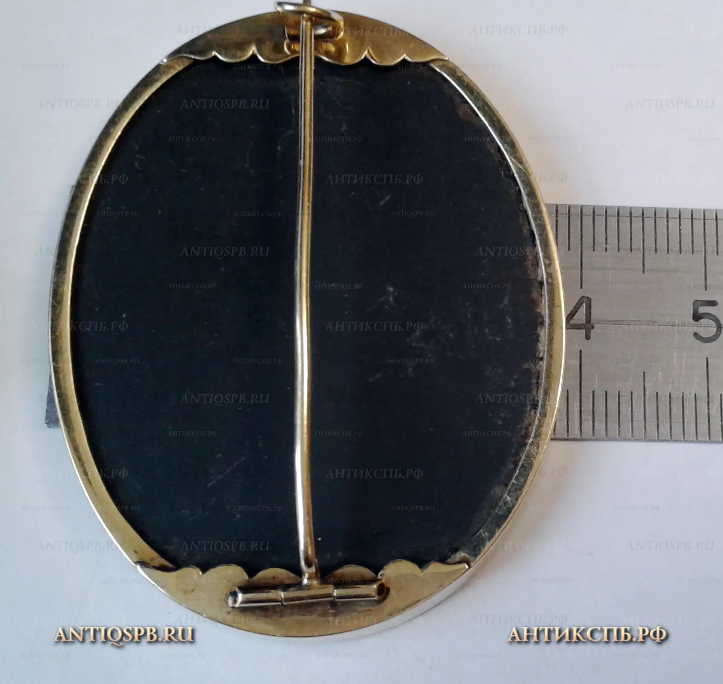 Брошь с флорентийской мозаикой "Цветы". Нач. ХХ века. №18430 